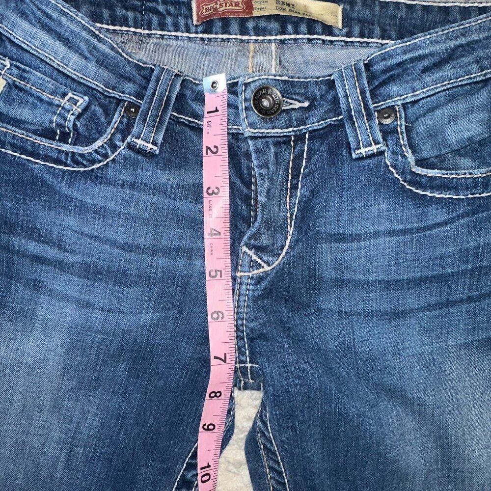 Big Star Remy Low Rise Women's Jeans Size 27 Long Dark Blue Bootcut Vintage - Picture 5 of 15